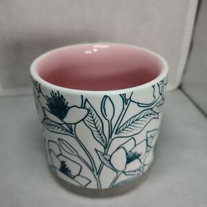 Starbucks 14 oz. Mug Spring Floral Outline Pink Interior 2019
